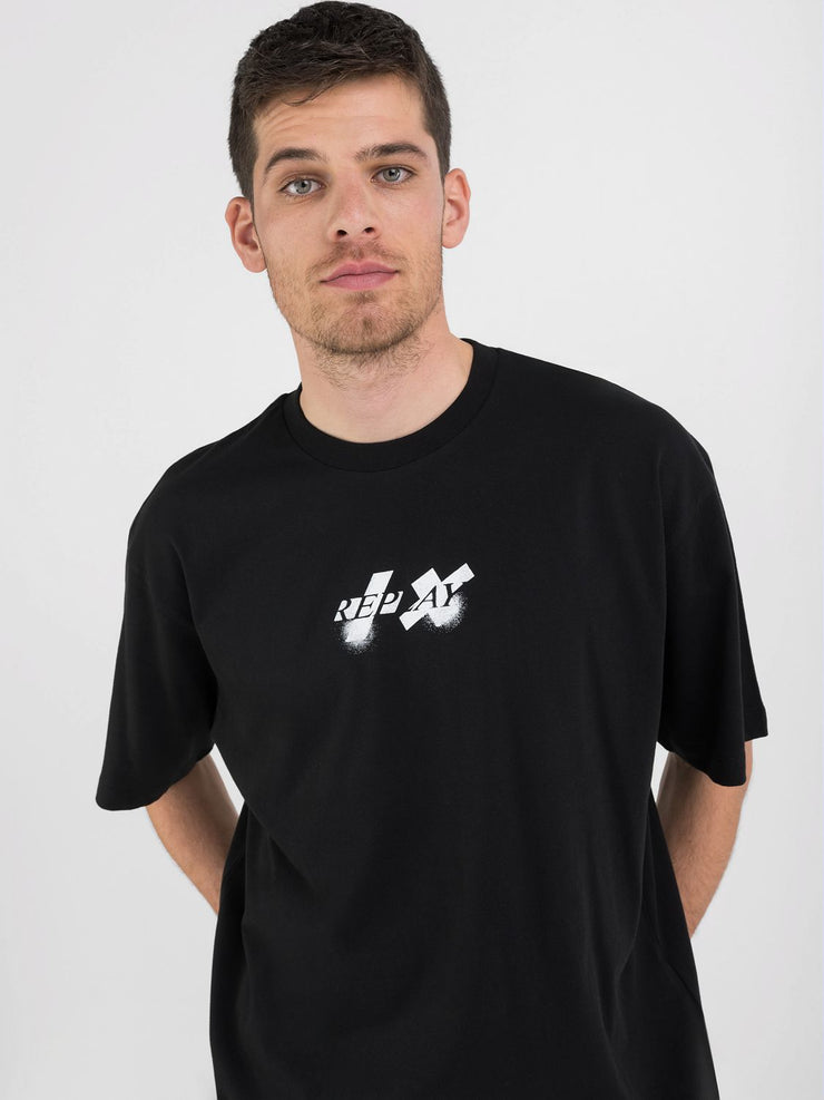 REPLAY CREW-NECK T-SHIRT WITH REPLAY X GARRIX LOGOS FRONT AND BACK